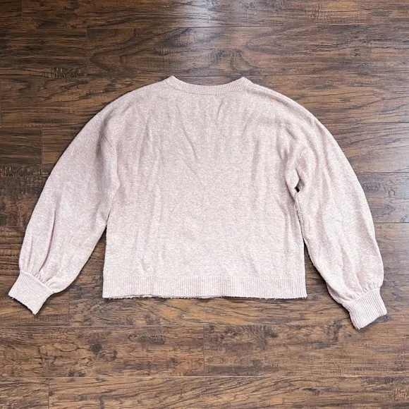 Madewell • Gladwell Balloon-Sleeve Pullover Sweater Rose pink alpaca puff sleeve