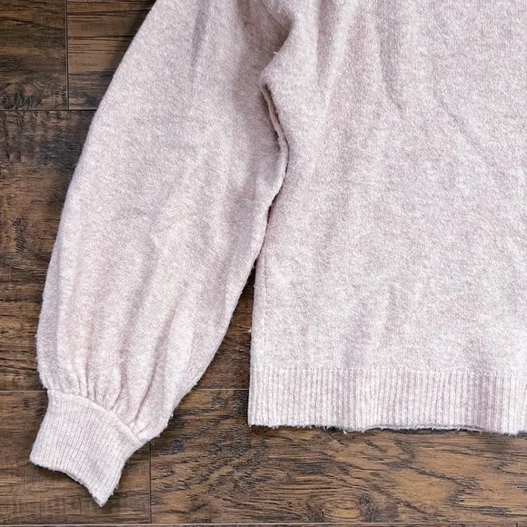 Madewell • Gladwell Balloon-Sleeve Pullover Sweater Rose pink alpaca puff sleeve