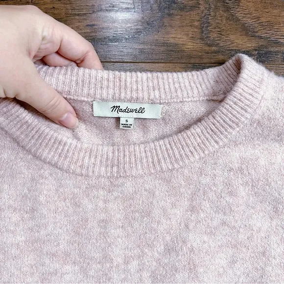 Madewell • Gladwell Balloon-Sleeve Pullover Sweater Rose pink alpaca puff sleeve