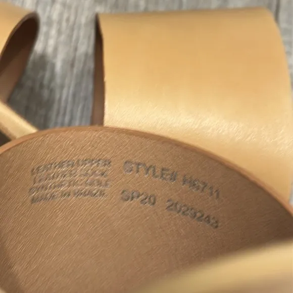Madewell Kiera Mule Leather nude tan block heel sandal size 7.5
