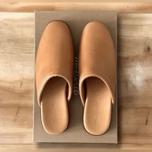 Madewell Louisa Women’s Amber Brown Leather Mule Loafer Flat Size 11