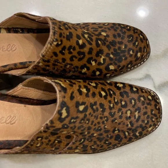 Madewell Mules Size 7.5 Brown Black Leopard Print Calf Hair