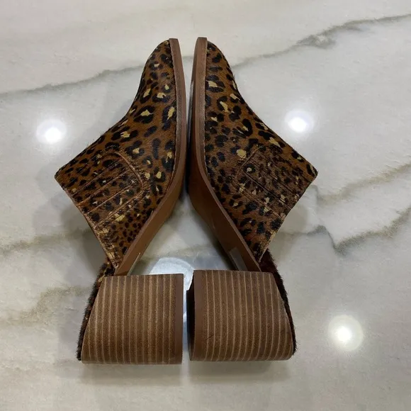 Madewell Mules Size 7.5 Brown Black Leopard Print Calf Hair