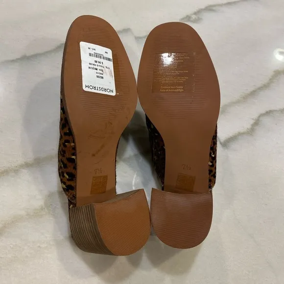 Madewell Mules Size 7.5 Brown Black Leopard Print Calf Hair