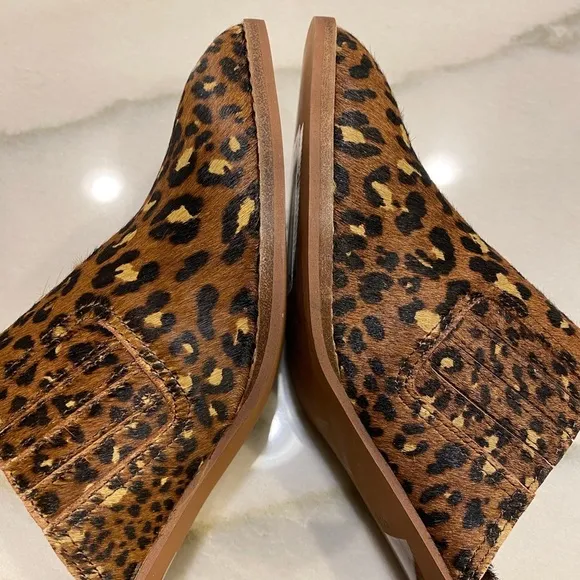Madewell Mules Size 7.5 Brown Black Leopard Print Calf Hair