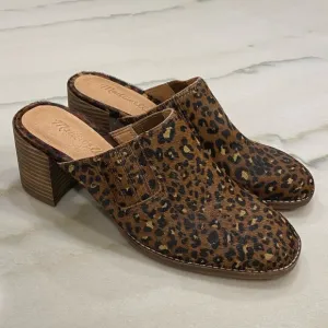 Madewell Mules Size 7.5 Brown Black Leopard Print Calf Hair