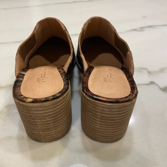 Madewell Mules Size 7.5 Brown Black Leopard Print Calf Hair