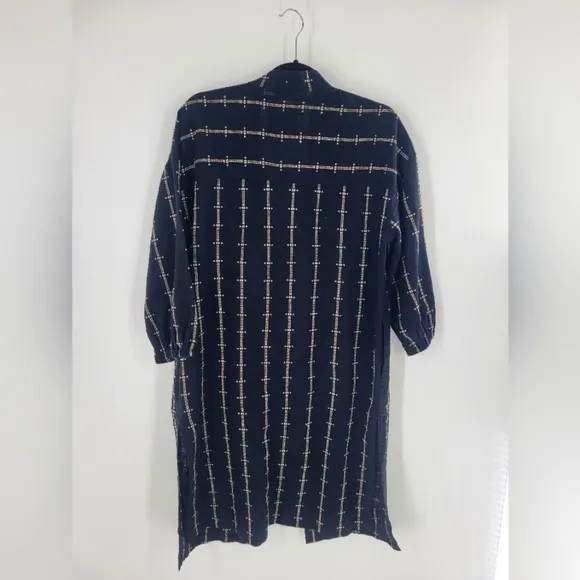 Madewell Robe Jacket in Jacquard Stripe Black Cream Womens Size XS Oversize