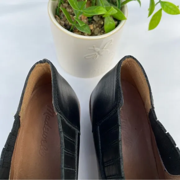 Madewell Sonia Chelsea black leather boots Truck Ankle Block Heel M3461 size 10