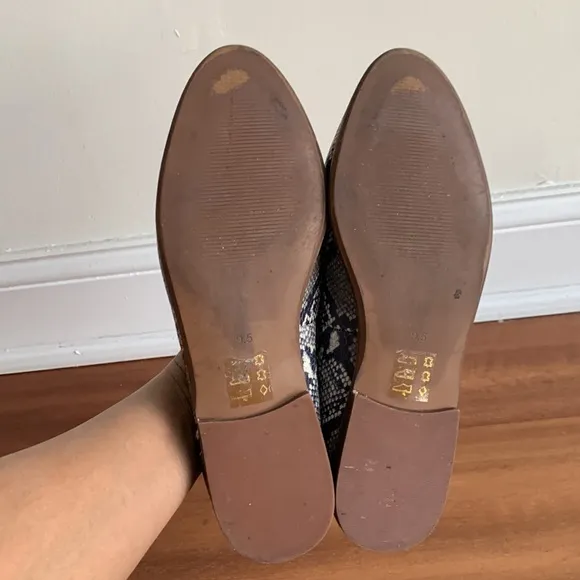 Madewell The Alex Snake Embossed Leather Loafer Black White 9.5 Business Casual