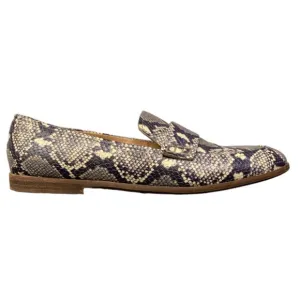 Madewell The Alex Snake Embossed Leather Loafer Black White 9.5 Business Casual