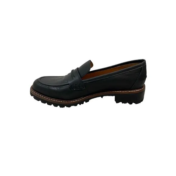 Madewell The Corinne Lugsole Classic Penny Loafer Leather Slip On Black Size 6.5
