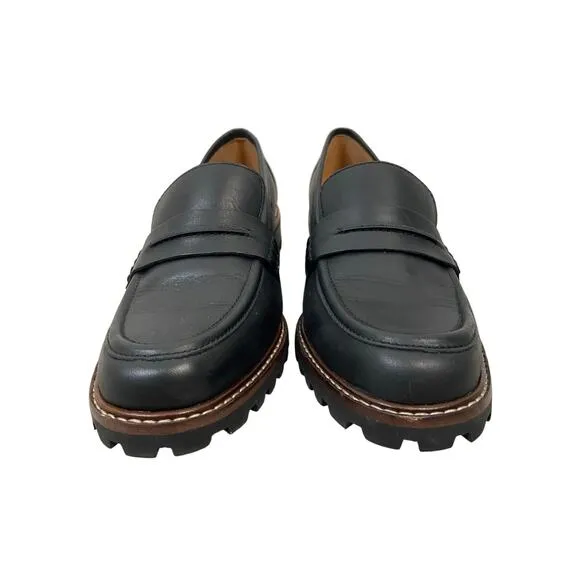 Madewell The Corinne Lugsole Classic Penny Loafer Leather Slip On Black Size 6.5