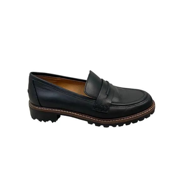 Madewell The Corinne Lugsole Classic Penny Loafer Leather Slip On Black Size 6.5