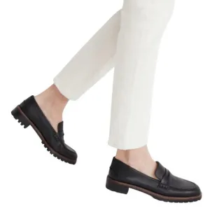 Madewell The Corinne Lugsole Classic Penny Loafer Leather Slip On Black Size 6.5