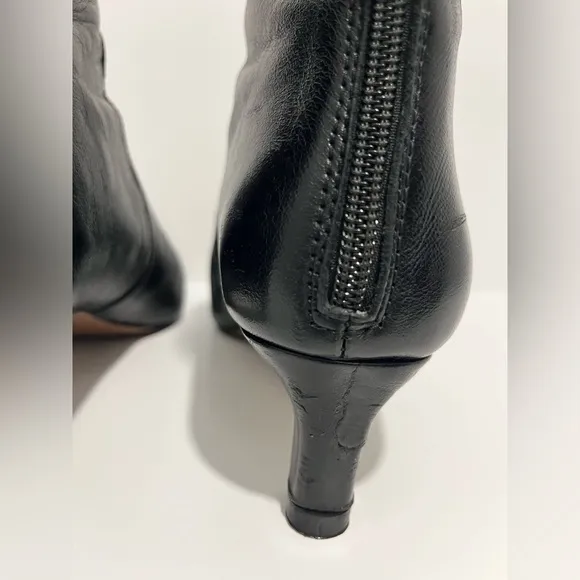 Madewell The Dimes Kitten-Heel Boot true black size 9 crinkle patent leather