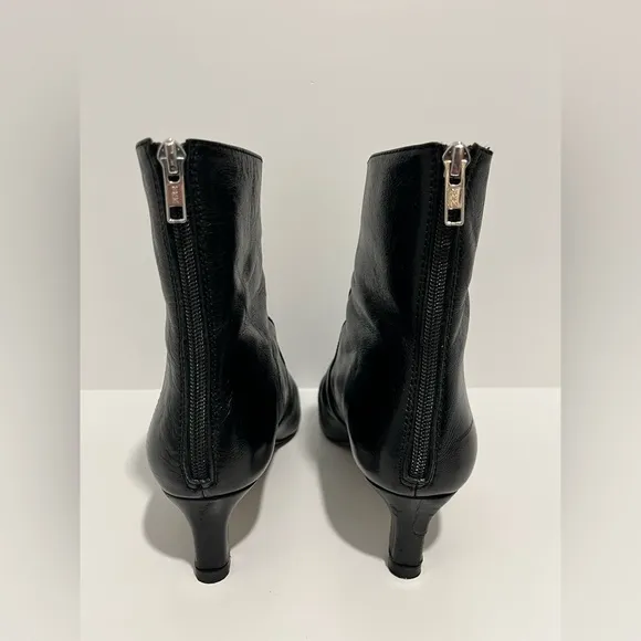 Madewell The Dimes Kitten-Heel Boot true black size 9 crinkle patent leather