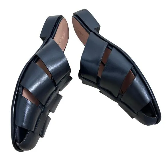 MADEWELL The Dixson Fisherman Leather Mule True Black-Size 7
