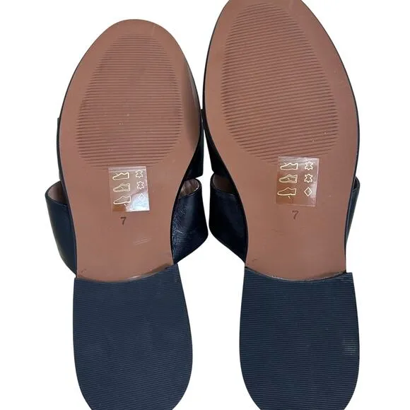 MADEWELL The Dixson Fisherman Leather Mule True Black-Size 7