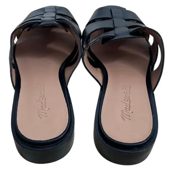 MADEWELL The Dixson Fisherman Leather Mule True Black-Size 7