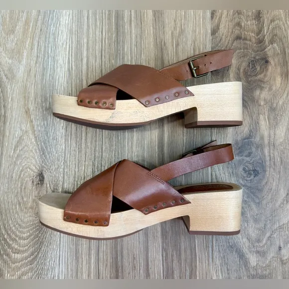 Madewell The Farrah Slingback Clog in Vachetta Leather - Size 8
