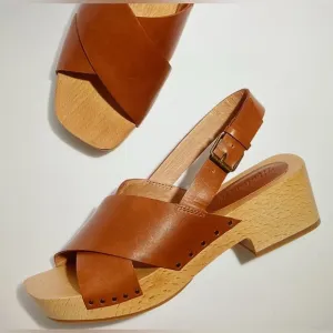 Madewell The Farrah Slingback Clog in Vachetta Leather - Size 8