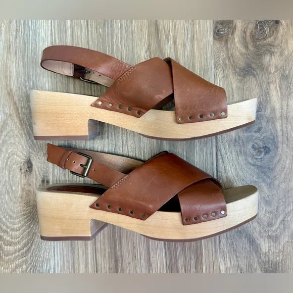 Madewell The Farrah Slingback Clog in Vachetta Leather - Size 8