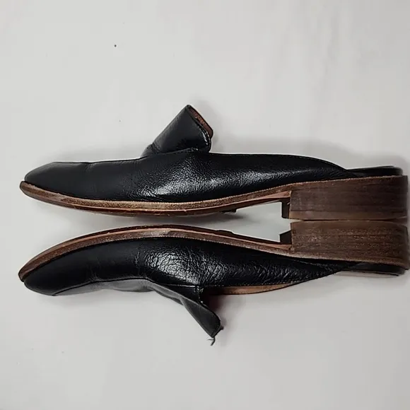 MADEWELL The Frances Leather Slip On Flat Loafer Mules‎ Size 8.5