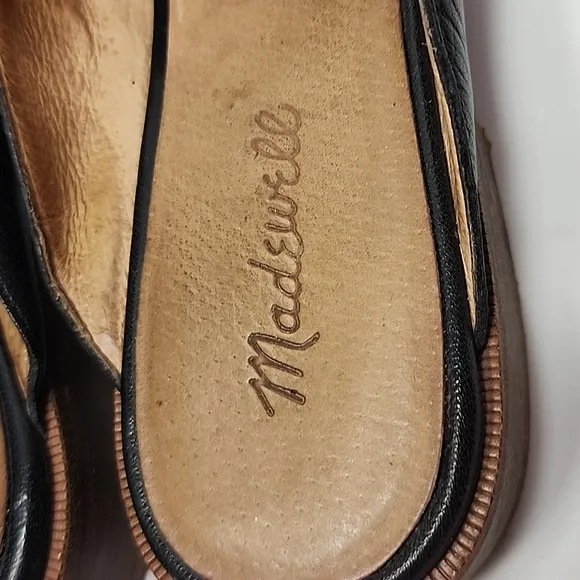 MADEWELL The Frances Leather Slip On Flat Loafer Mules‎ Size 8.5