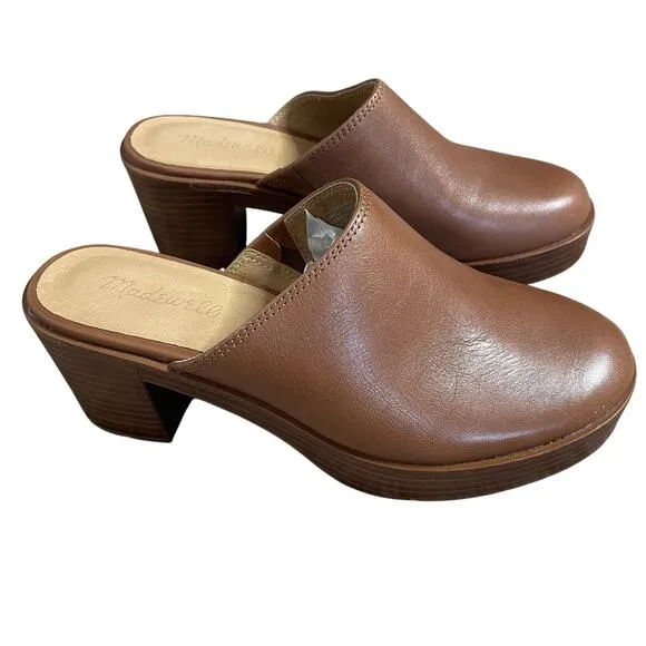MADEWELL THE  JANEEN PLATFORM MULE BROWN SIZE 8