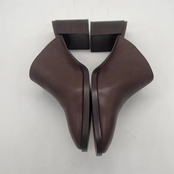 Madewell The Macarro Mule Sz 8.5 Chocolate Raisin Brown Block Heel Leather