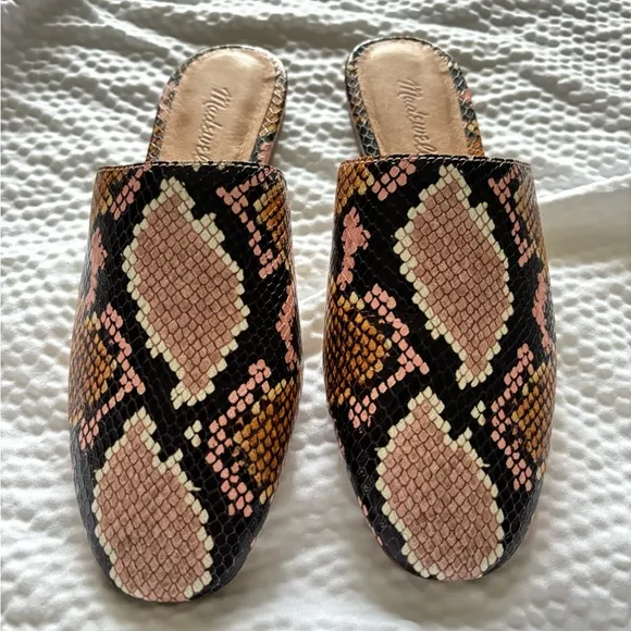 Madewell The Minimalist Cory Mule in Snake Embossed Leather