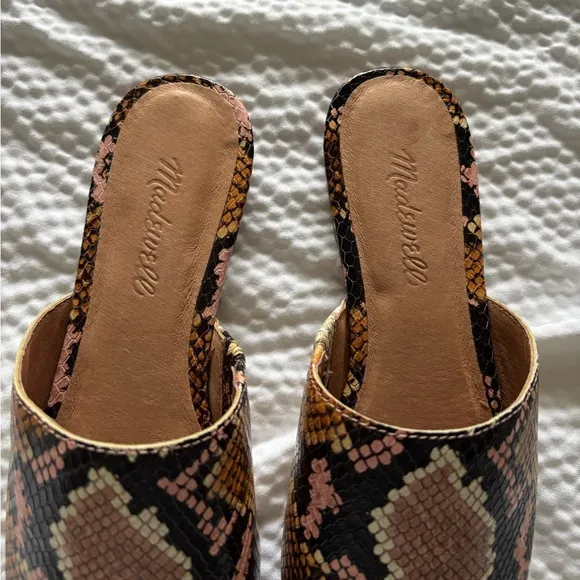 Madewell The Minimalist Cory Mule in Snake Embossed Leather
