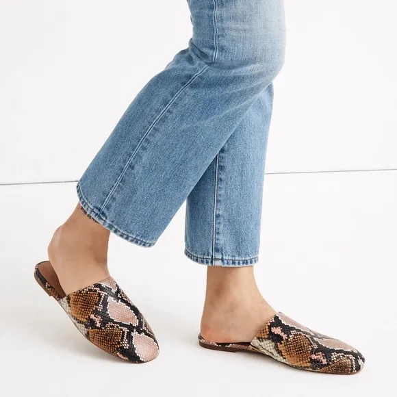 Madewell The Minimalist Cory Mule in Snake Embossed Leather
