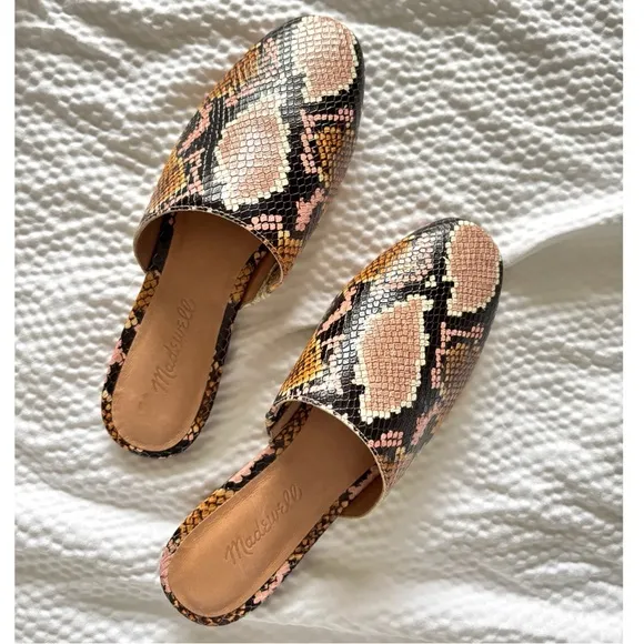 Madewell The Minimalist Cory Mule in Snake Embossed Leather