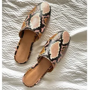 Madewell The Minimalist Cory Mule in Snake Embossed Leather