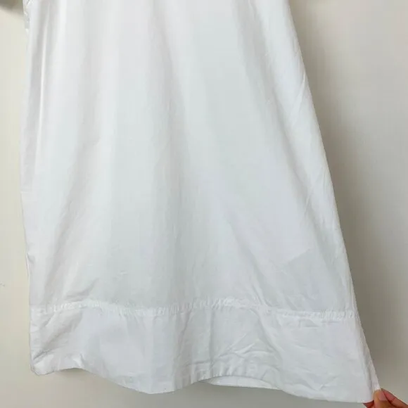 Madewell V-Neck Mini Shirtdress Cotton Poplin Eyelet White Size XS