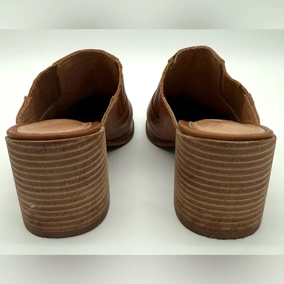 MADEWELL Women’s Neutral Preppy Chunky Heel The Carey Mule in Leather Sz 8.5