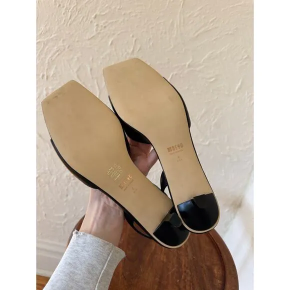 MAEVE Square Toe Black Slingback Kitten Heels Size 8