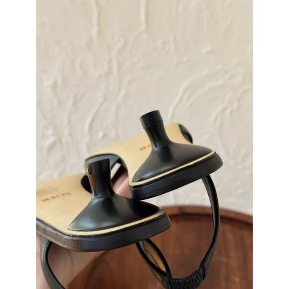 MAEVE Square Toe Black Slingback Kitten Heels Size 8