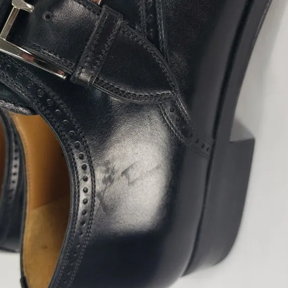 MAGNANNI 12723 BLACK  LEATHER MONK STRAP OXFORD DRESS SHOES MEN'S US 10 M EUR 43