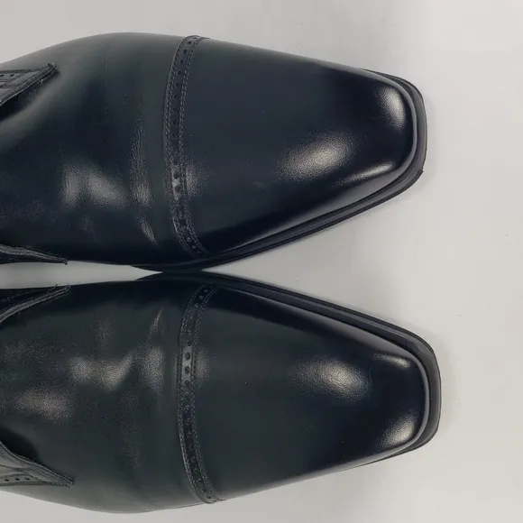 MAGNANNI 12723 BLACK  LEATHER MONK STRAP OXFORD DRESS SHOES MEN'S US 10 M EUR 43