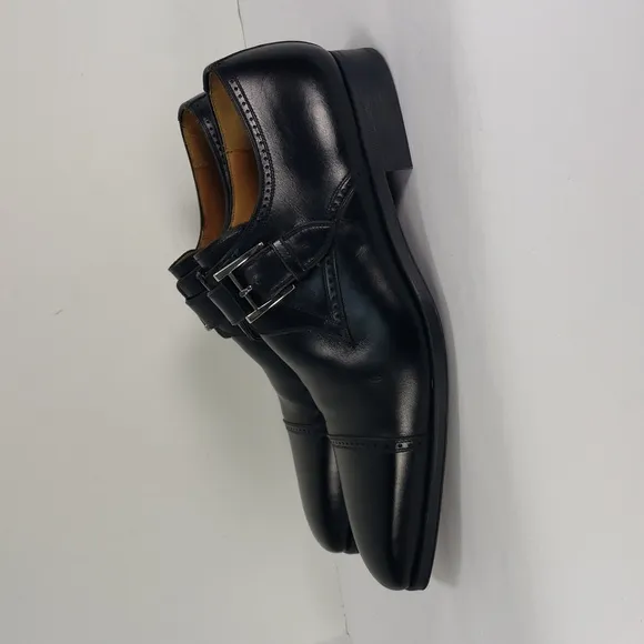 MAGNANNI 12723 BLACK  LEATHER MONK STRAP OXFORD DRESS SHOES MEN'S US 10 M EUR 43