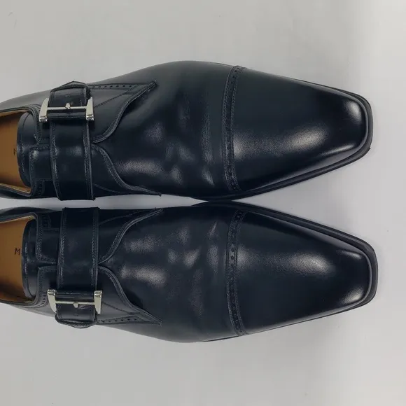 MAGNANNI 12723 BLACK  LEATHER MONK STRAP OXFORD DRESS SHOES MEN'S US 10 M EUR 43