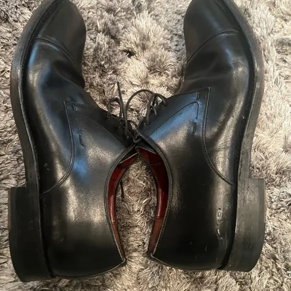 Magnanni 13758 Men's Oxfords Cap Toe Dress Shoes Black Leather Size 8.5 M
