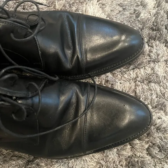 Magnanni 13758 Men's Oxfords Cap Toe Dress Shoes Black Leather Size 8.5 M