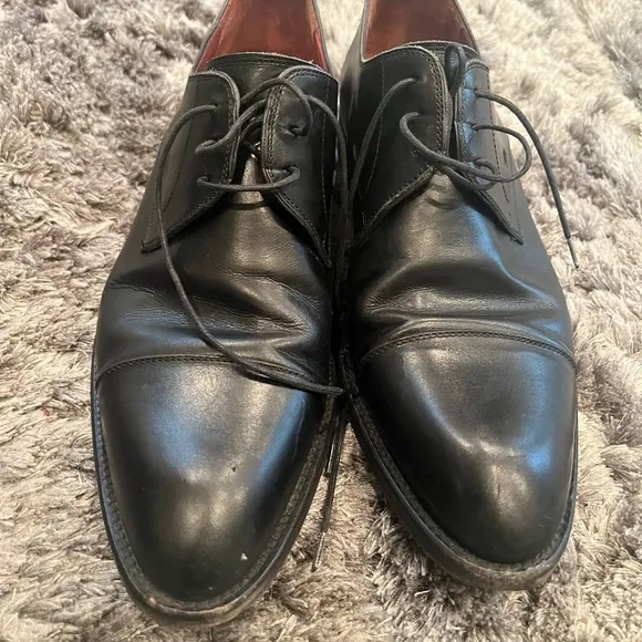 Magnanni 13758 Men's Oxfords Cap Toe Dress Shoes Black Leather Size 8.5 M