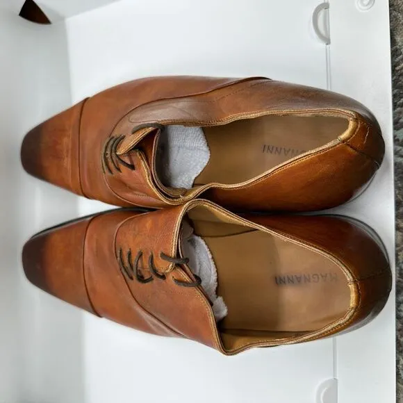 Magnanni‎ Brown Leather Cap Toe Oxford Dress Shoes Formal Business 11.5M