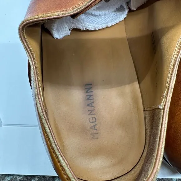 Magnanni‎ Brown Leather Cap Toe Oxford Dress Shoes Formal Business 11.5M