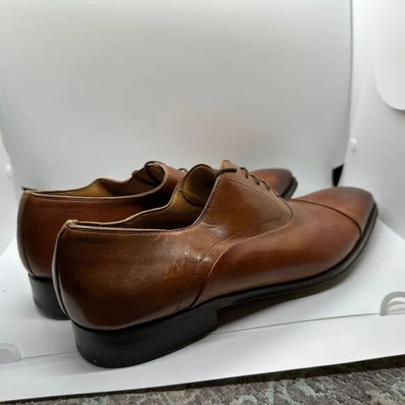 Magnanni‎ Brown Leather Cap Toe Oxford Dress Shoes Formal Business 11.5M